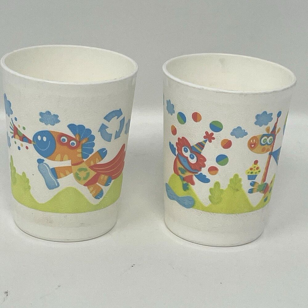 VTG Tupperware Mini Toy Tumblers Superhero Animals